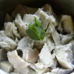 Plain boiled dasheen with a homemade veggie stock cube