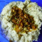 Mashed dasheen with seasoning mix
