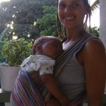 Sleeping baby after a walk in the Wrapsody Bali Breeze