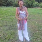 Terri and Amarii at the Health & Wellness Expo - hosting an event is a breeze with a baby in a wrap!