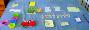 crafts on bed