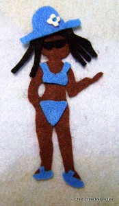 blue bikini felt doll